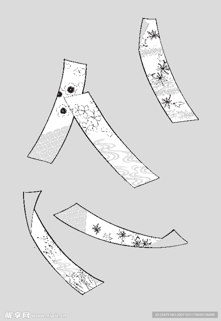 日本線稿花草