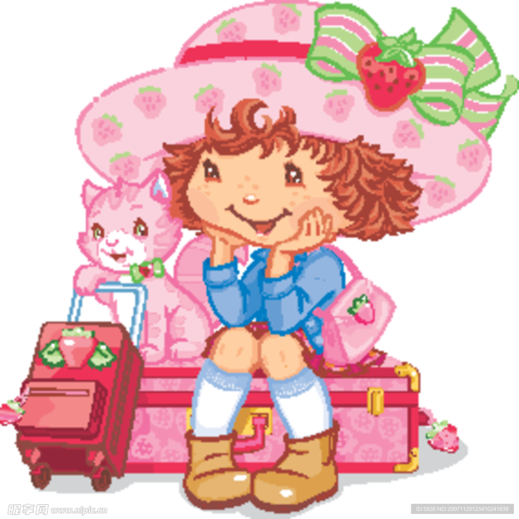 矢量草莓女孩