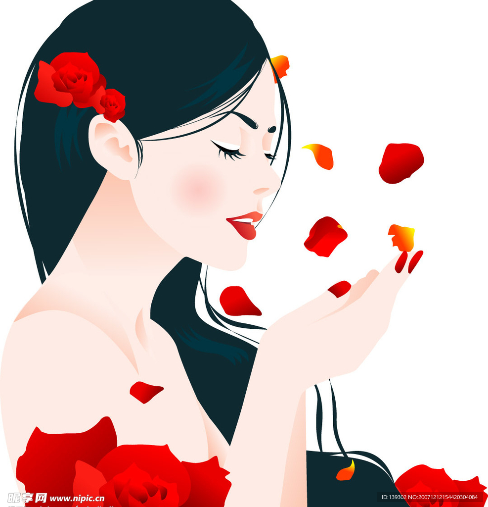 矢量時尚美女