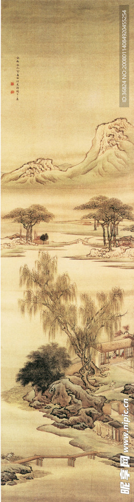 山水人物圖之《舍南舍北皆春水》