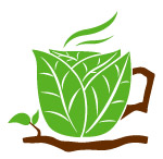 树叶组成的咖啡杯