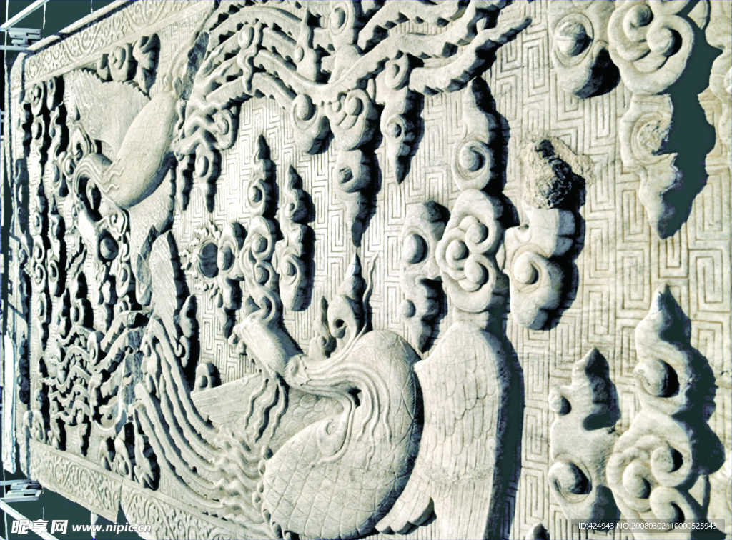 龍鳳祥云大理石圖