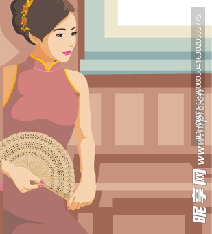 扇子美女