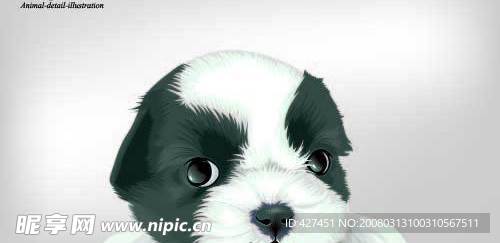 矢量卡通動物小狗