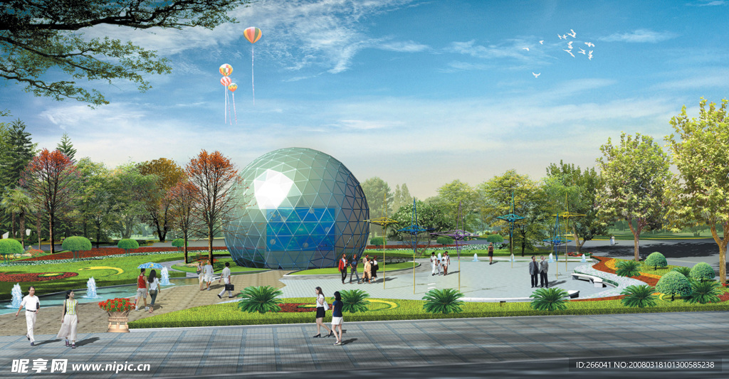 公園廣場景觀，道路園林景觀