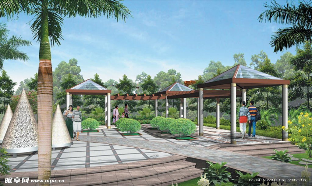 公園廣場景觀，道路園林景觀