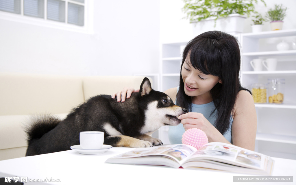 狗和女主人的親蜜生活