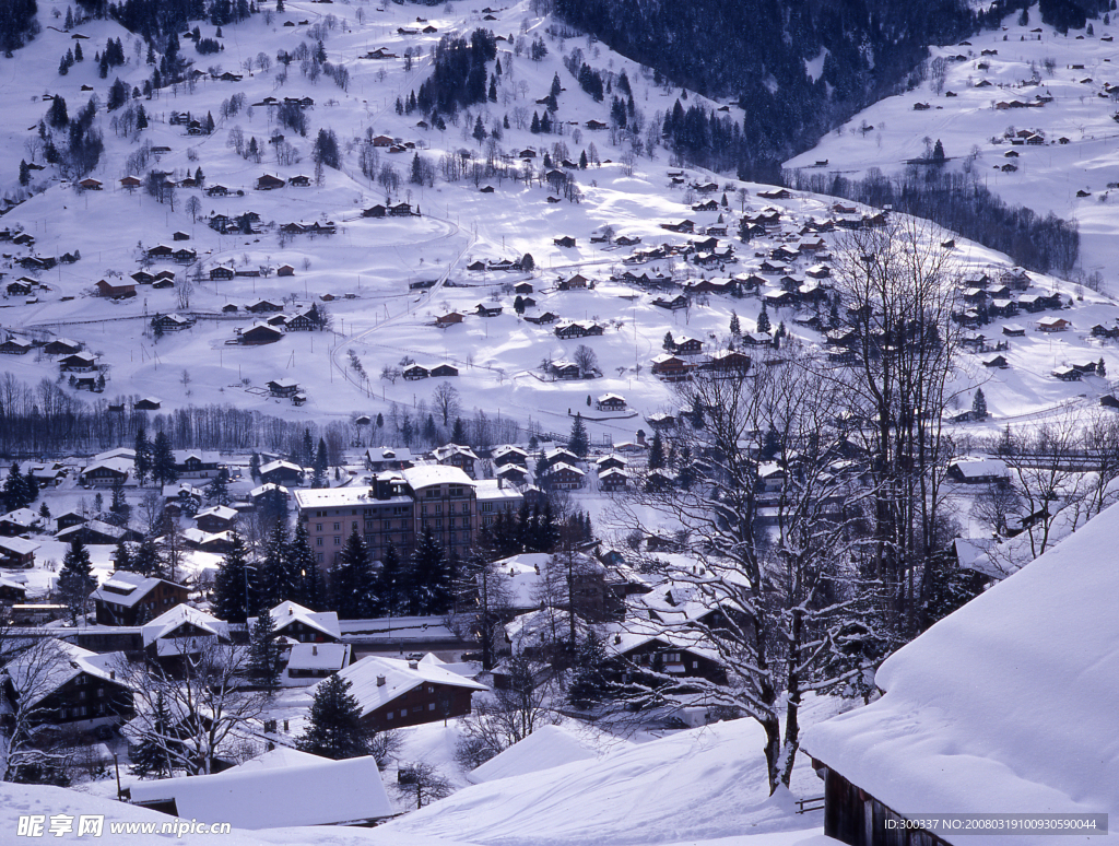 歐洲建築雪景