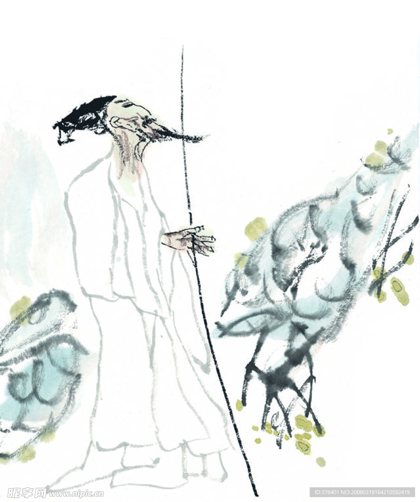 古典墨畫人物素材