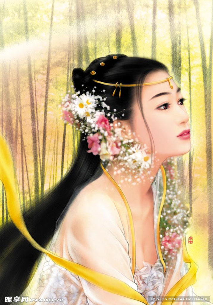 手繪古裝美女