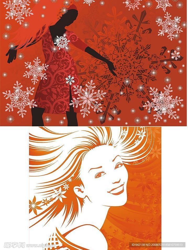 時尚雪花美女