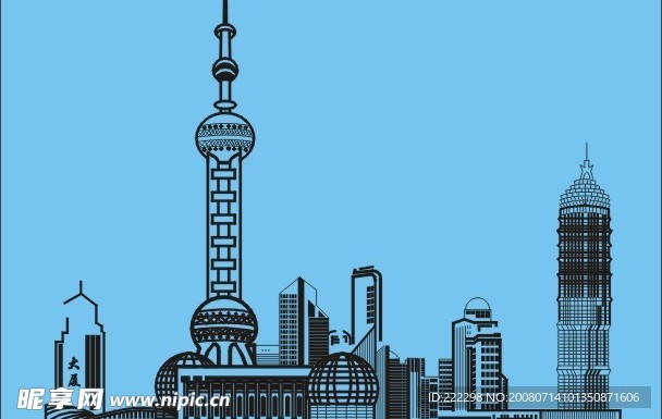 矢量城市一景素材圖
