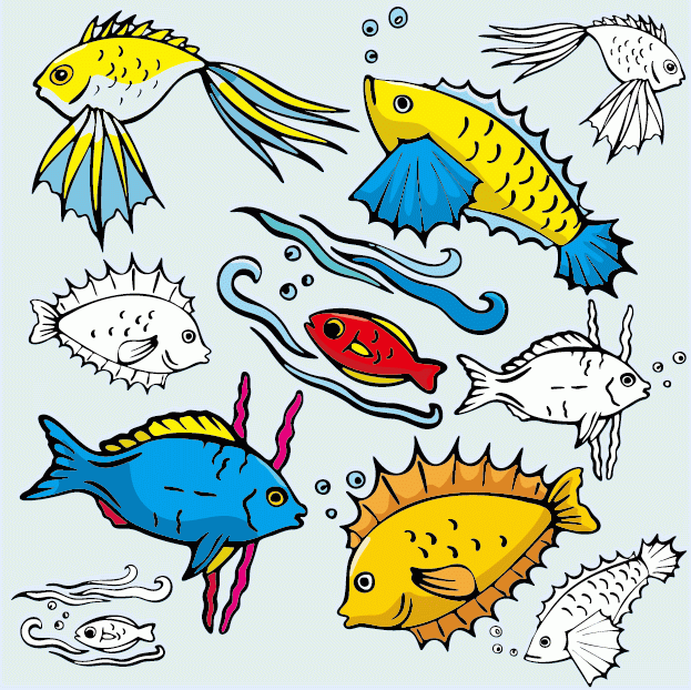 多種卡通魚