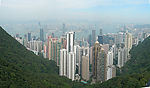 香港 维多利亚港 巨幅 迷人 白日雾景 拍摄于 太平山顶