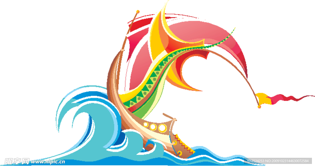 抽象大海揚帆