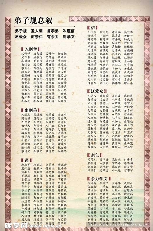 弟子規門板