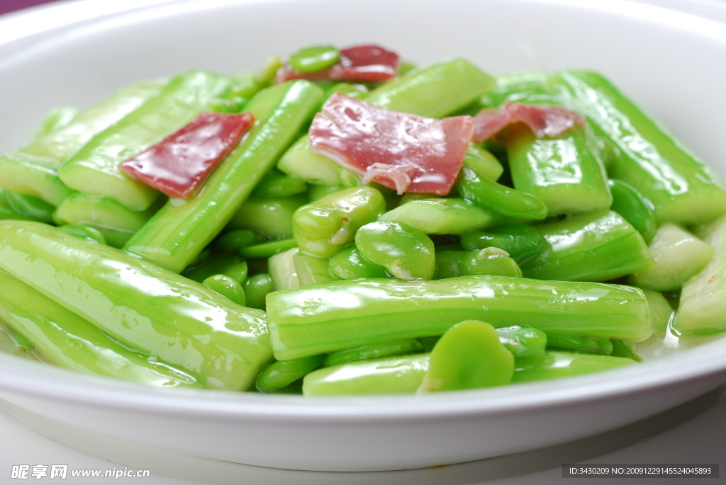 火腿絲瓜炒豆瓣