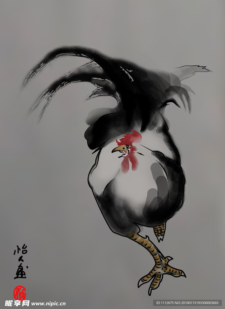 中国画之鸡