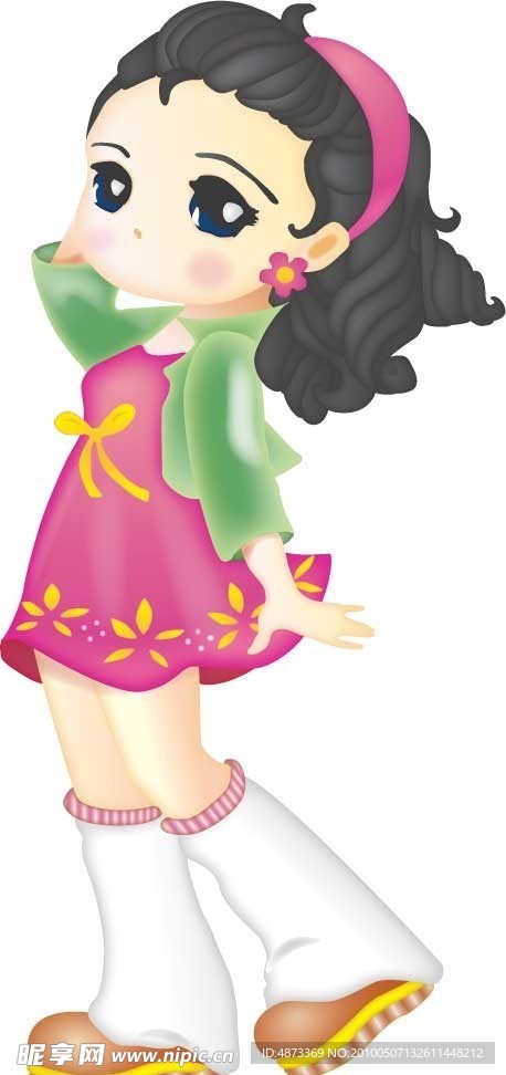 卡通可愛小女孩