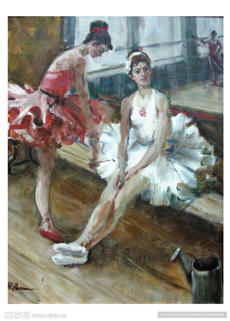 俄罗斯美术作品油画人物_芭蕾舞女