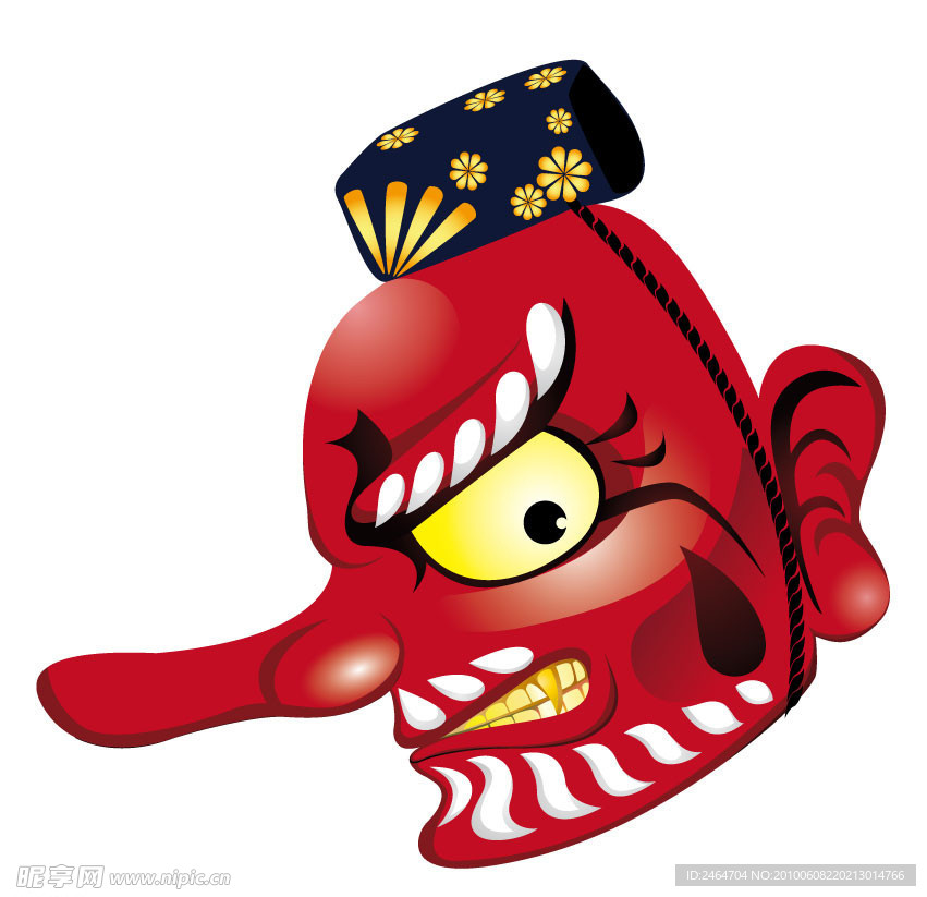 日本神话传说 妖怪面具 鸦天狗