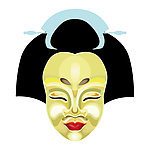 日本传统古典人物 艺伎面具