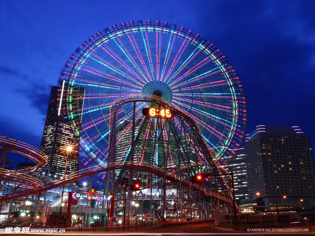城市夜景 摩天輪