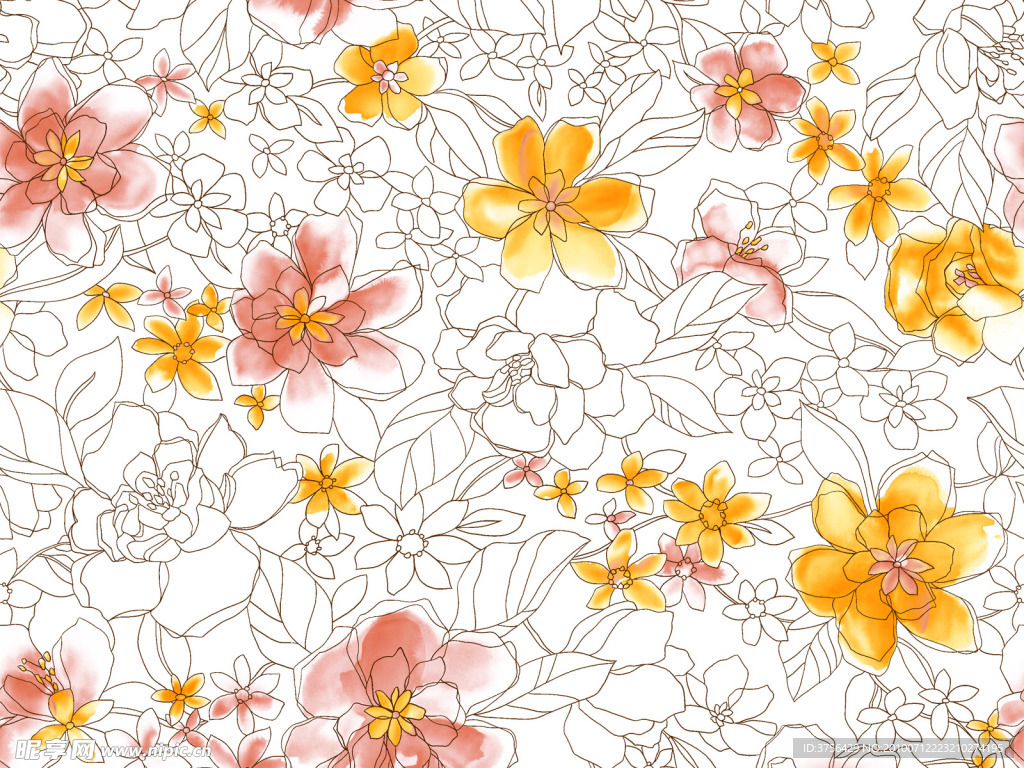 设计花朵 花纹 花卉 水墨花朵 JPG图片