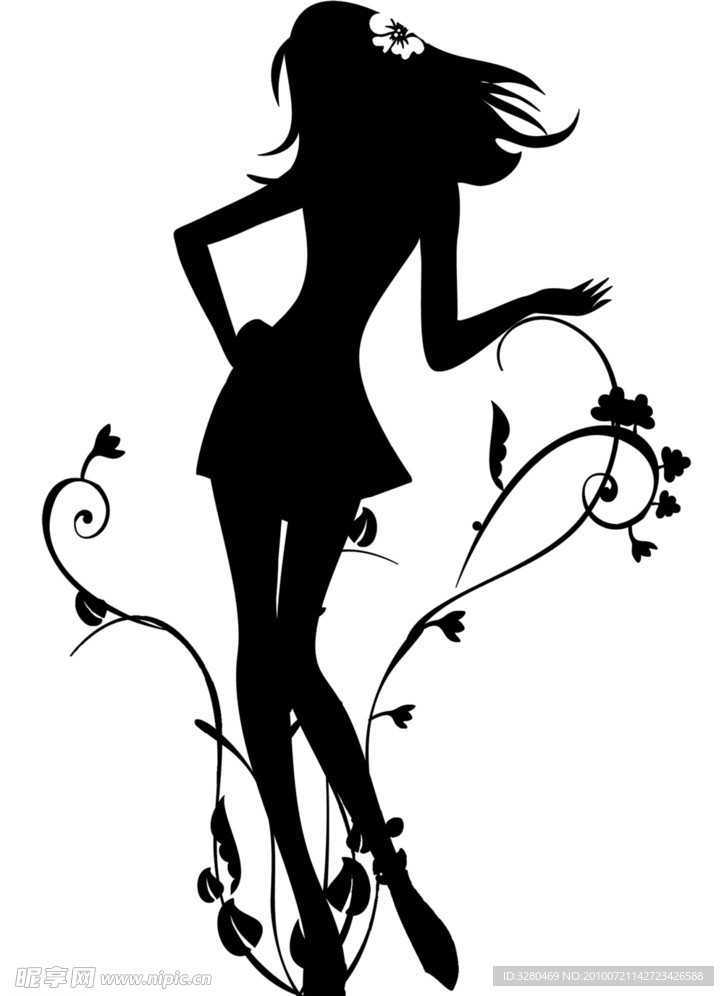 矢量苗條美女素材