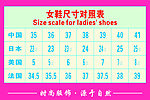 女鞋尺寸对照表