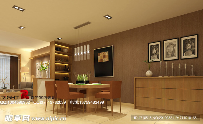 現(xiàn)代餐廳黃色3dsmax2009室內(nèi)模型vray帶全部貼圖