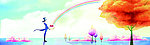 超大超长童话彩虹背景图