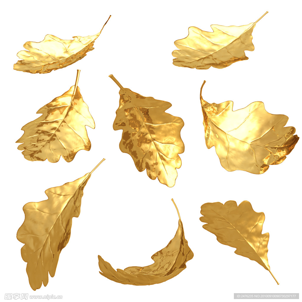 3D金色叶子