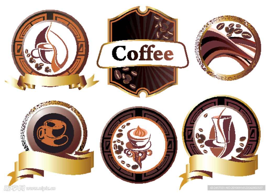 欧式咖啡花纹 标签