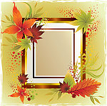 秋天的枫叶花纹 相框 边框