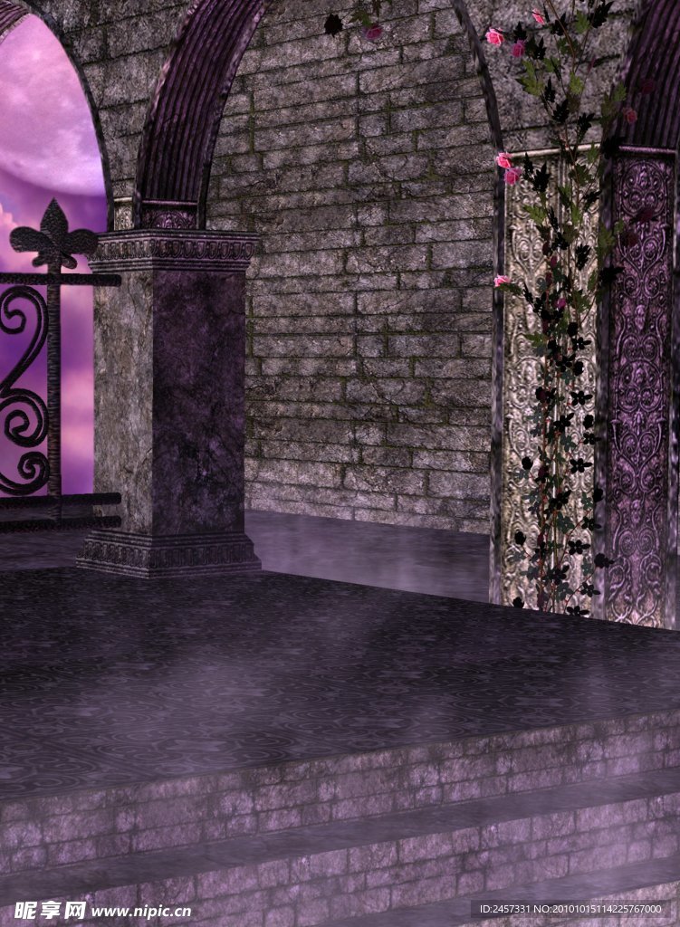紫色浪漫背景 影楼背景