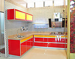 厨房红色高雅的橱柜