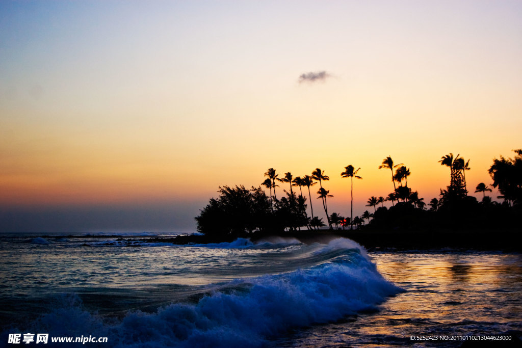 夏威夷夕陽海景
