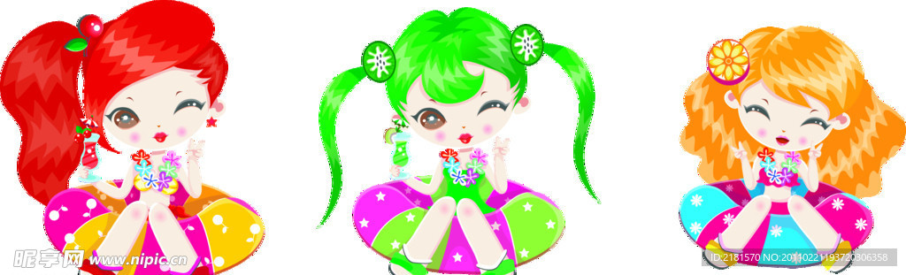 可愛(ài)水果女孩