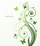 绿色植物花藤纹样矢量素材