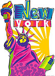 纽约自由女神像矢量插画素材