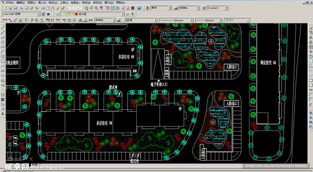 双兴小绿化平面图CAD