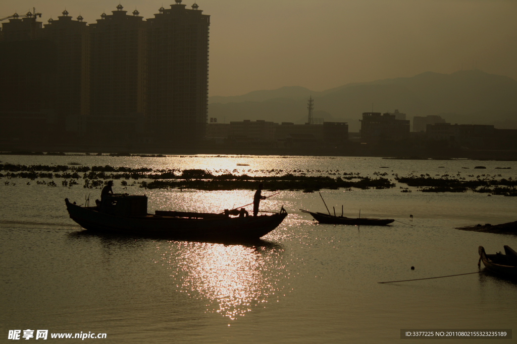 夕陽西下 傍晚 夜景