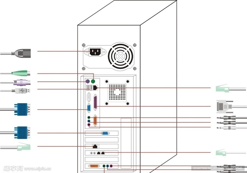 电脑主机接线图