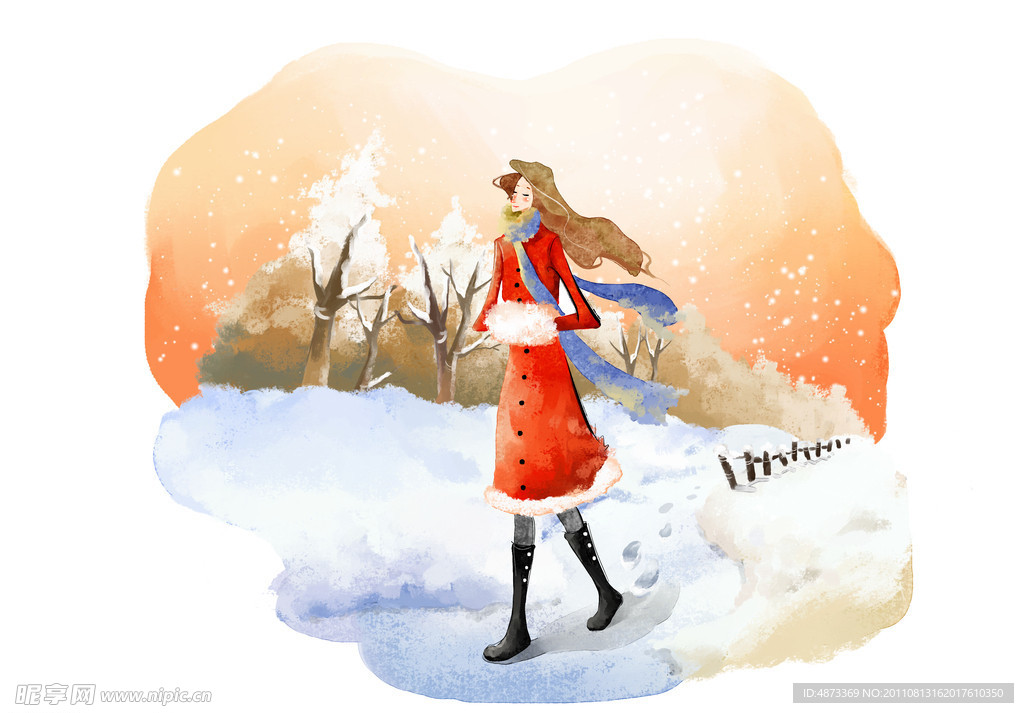 雪地里的女孩