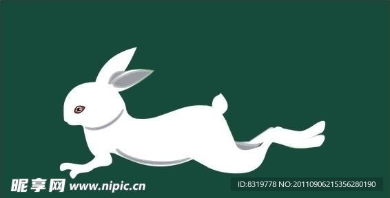 矢量奔跑的白兔
