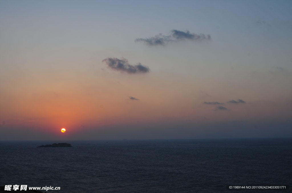 日落大海
