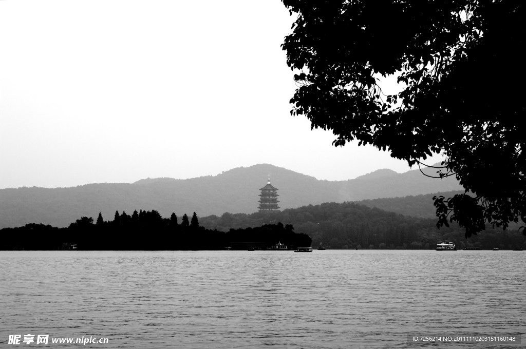 湖光山水 黑白