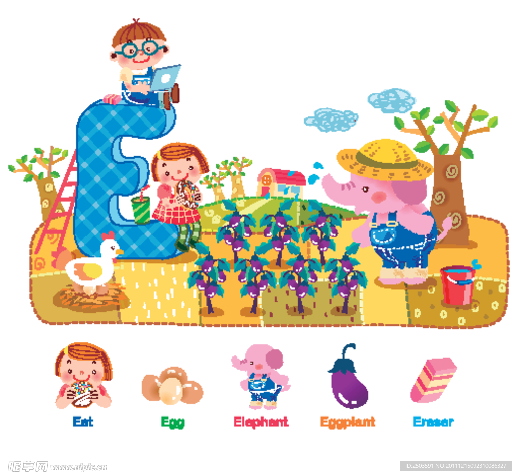 儿童卡通矢量英语教育系列