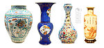 中式古董陶瓷花瓶